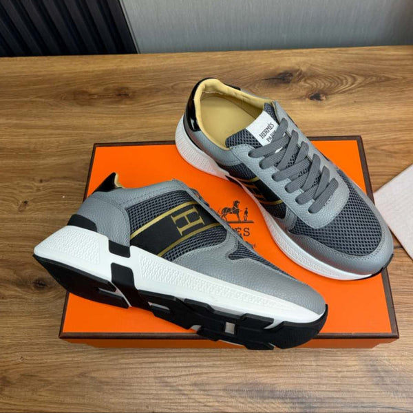 HM Men's Sneaker Grey Mesh Cowhide 519227