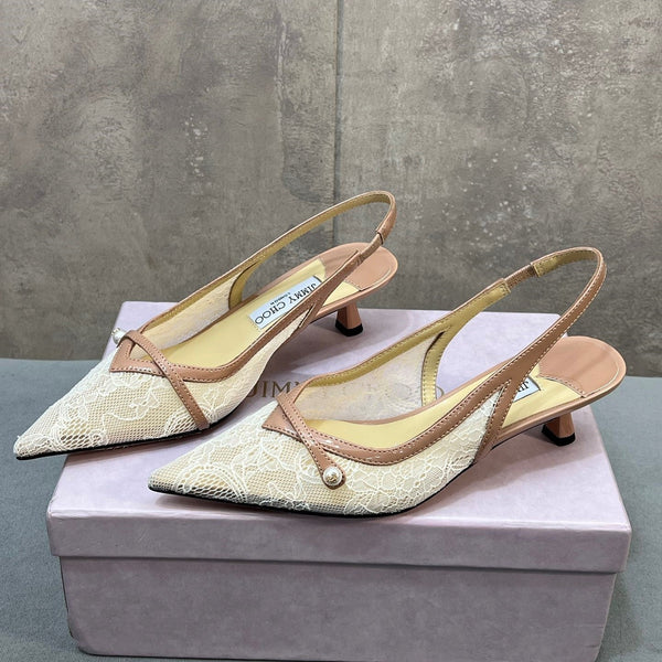 Jimmy 26 Amita Pump 45mm Beige Mesh 682975