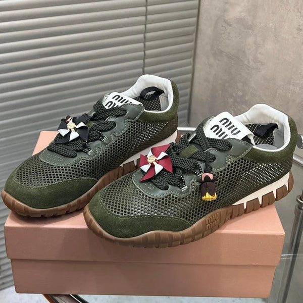Miu 2026 Tyre Sneakers Mesh Suede Leather 952934