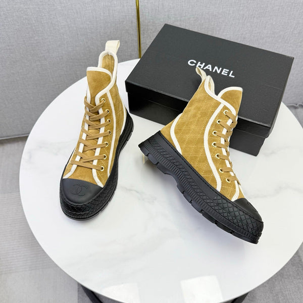 CC 26s High-Top Sneakers Dark Beige Suede Calfskin 972651