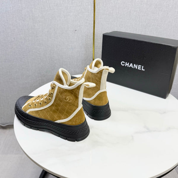 CC 26s High-Top Sneakers Dark Beige Suede Calfskin 972651