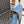 Fend Baguette Blue Brown Canvas Bag 27 with FF Embroidery Ghw