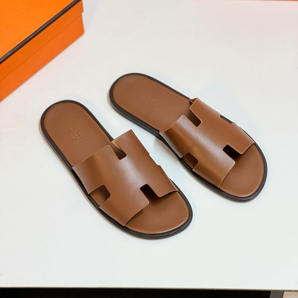 HM Men's Izmir Slide Brown Cowhide 609773
