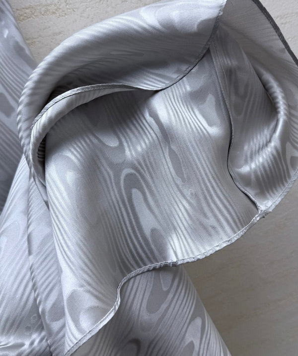 CD 26s Draped Top Gray Moiré-Effect Silk Jacquard 397990