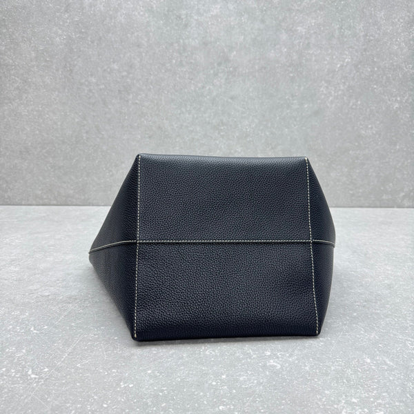 The Row 2025 Park Tote Stitch Bag Black 30cm Leather