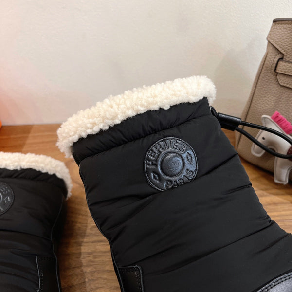 HM 26S Journey Botines 4cm Black Nylon Shearling 110578