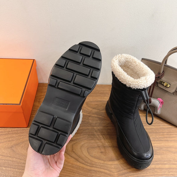 HM 26S Journey Botines 4cm Black Nylon Shearling 110578