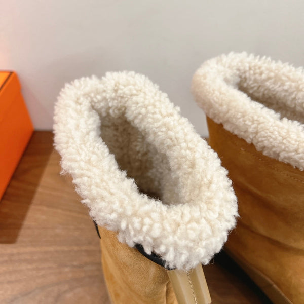 HM 26S Journey Botines 4cm Khaki Suede Shearling 110581