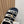 tippi slide sandal white black canvas calfskin