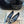 Hangisi 10mm Ballet Flat Dark Blue Linen with Black Leather Jewel Buckle 161059