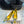 Hangisi 100 Yellow Linen with Black Leather Jewel Buckle Pumps 161072