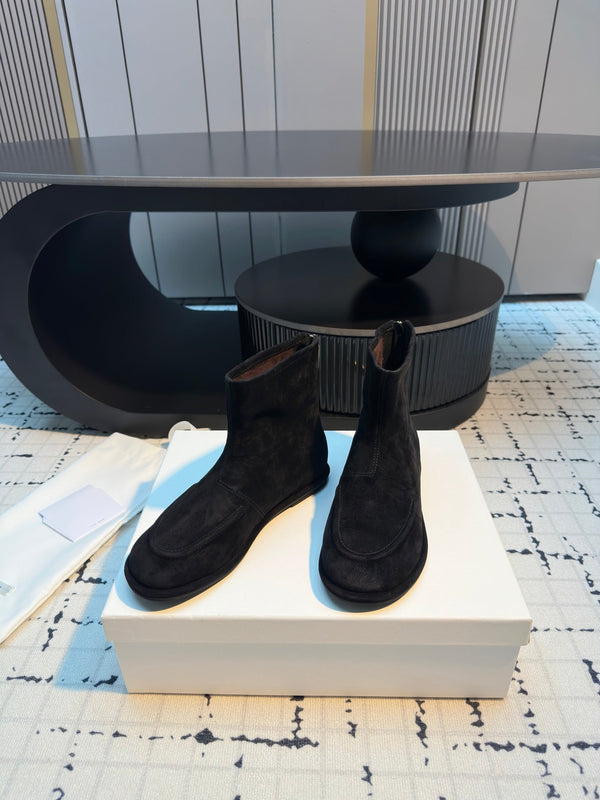 The Row Canal Ankle Boots 20mm Black Suede 429310