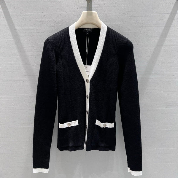CC 26S Knit Cardigan Black Linen Cotton 349018