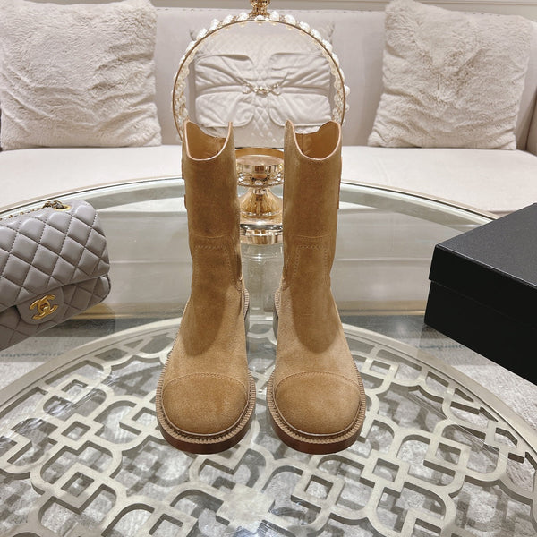 CC Ankle Boots 40mm Dark Beige Suede