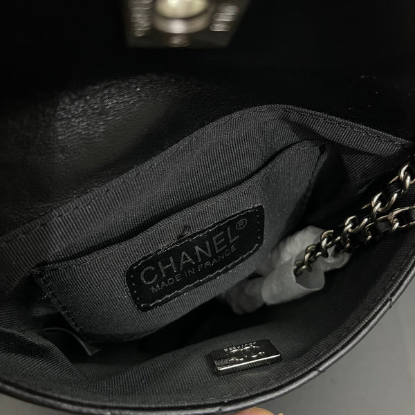 CC Phone Holder Bag 17cm Black Lambskin