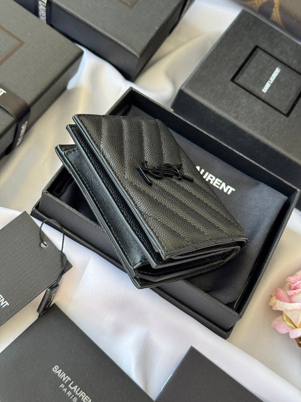 YSL Wallet Black Cowhide 240570