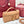 LP Extra Pouch L23 Gold Brown Ostrich Pattern Leather