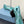 CUT-OUT PUMPS WITH BEAD BUCKLE IN TURQUOISE BLUE SATIN