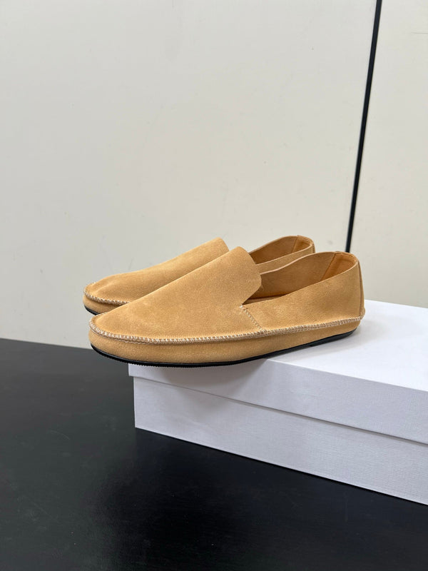 The Row Tyler Loafer Beige Suede 340030