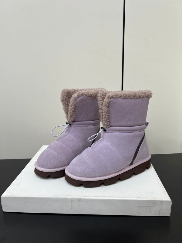 Brunello Cucinelli Snow Boots Purple Suede 619498