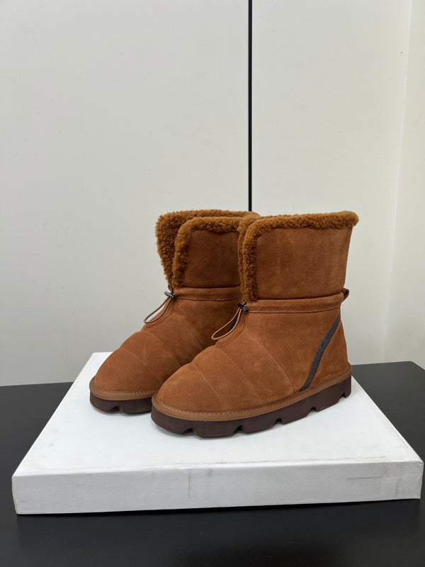 Brunello Cucinelli Snow Boots Brown Suede 619501