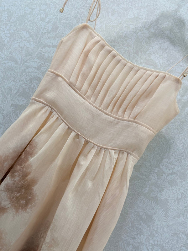 Zimmermann Polly Dress Brown Beige Cotton 347318