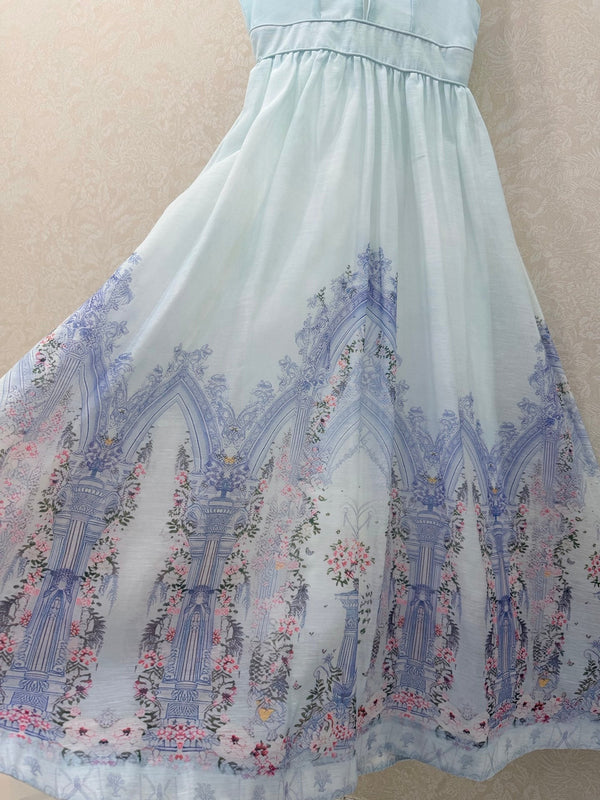 Zimmermann Triomphe Melody Maxi Dress Light Blue Cotton 342117