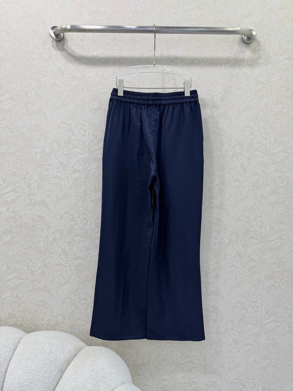 CD 26s Wide-Leg Pants Navy Blue Rayon Coppe 352027