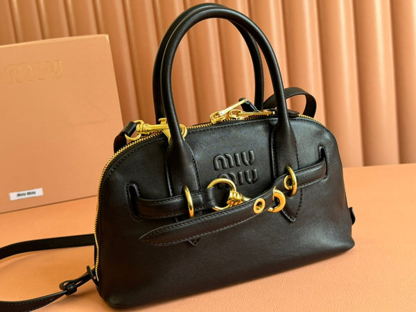 Briarwood Aventure Nappa Leather Top-handle Bag 28cm Black 231056