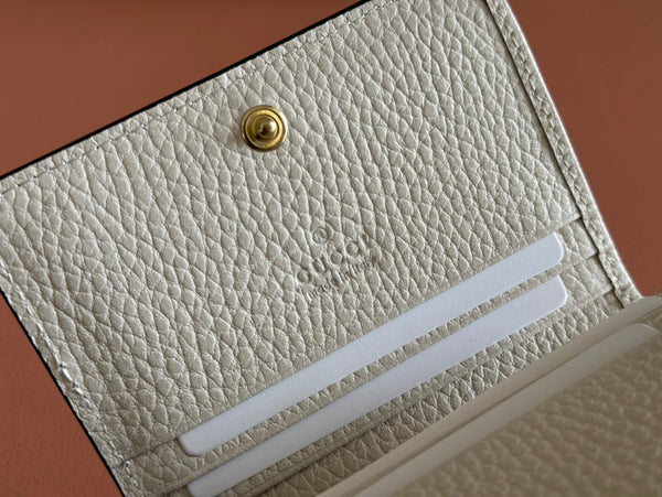 Gucci Marmont Wallet Ebony mix White Canvas Leather 250956