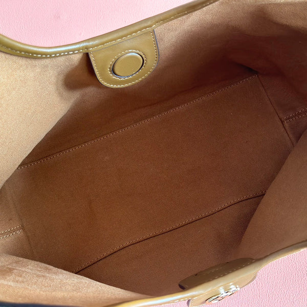 GG 2025 Giglio SmallTote Bag 25cm Brown Red Suede Canvas 273271