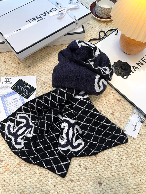 CC 25 Scarf 190cm Black Wool 968578