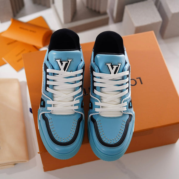LV TRAINER CERULEAN BLUE MIX BLACK CALFSKIN