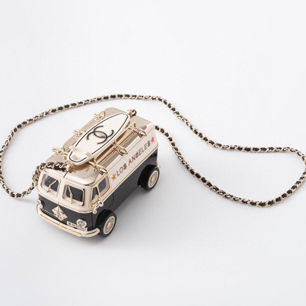 CC Los Angleles Mini Van Minaudiere Black White Acrylic