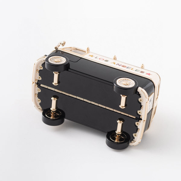 CC Los Angleles Mini Van Minaudiere Black White Acrylic