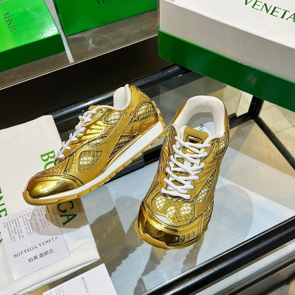 BV 26s Orbit Flash Sneaker Gold Metallic Leather 735930