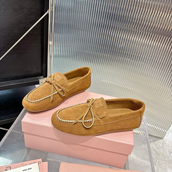 Miu 26s Loafer Camel Suede 683948