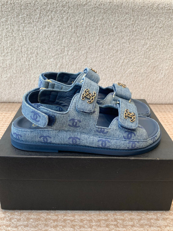 DAD SANDAL IN CLASSIC BLUE DENIM FABRIC