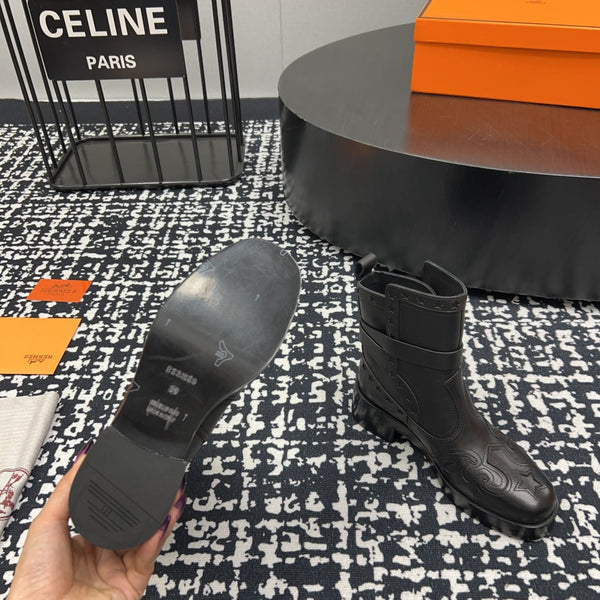 HM Ankle Boot 50mm Black With Printed Pattern Cowhide  952367