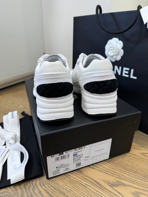 CC FW 25/26 Sneakers 40mm White Fabric Calfskin 500182