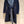 CD Hooded Long Coat Navy Blue Wool Silk