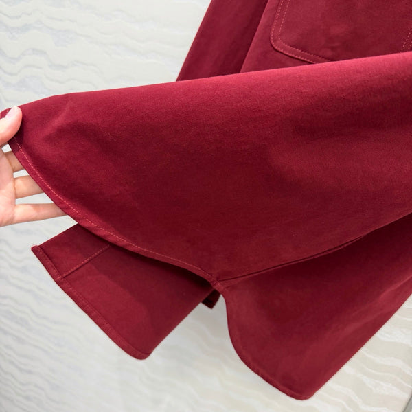 Miu SS26 Light Denim Shirt Amaranth Red Cotton 346164