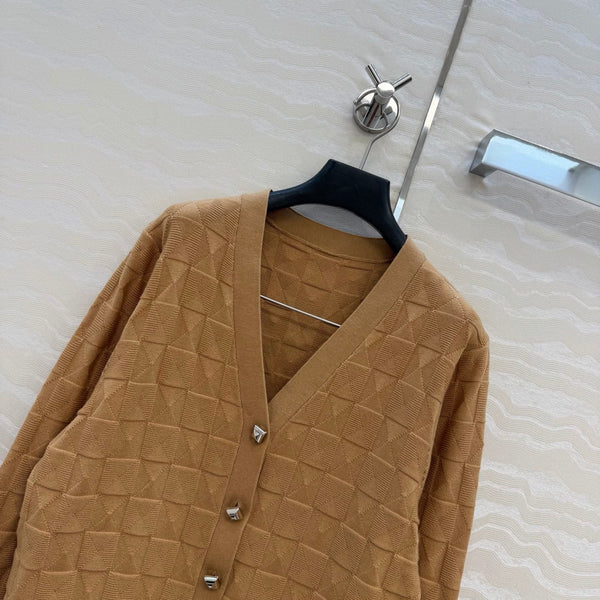 HM "Medor" Long-Sleeve Cardigan Brown Wool