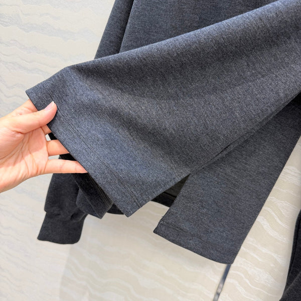 HM 26s Polo Sweatpants Set Dark Grey Wool Silk Blend 429403