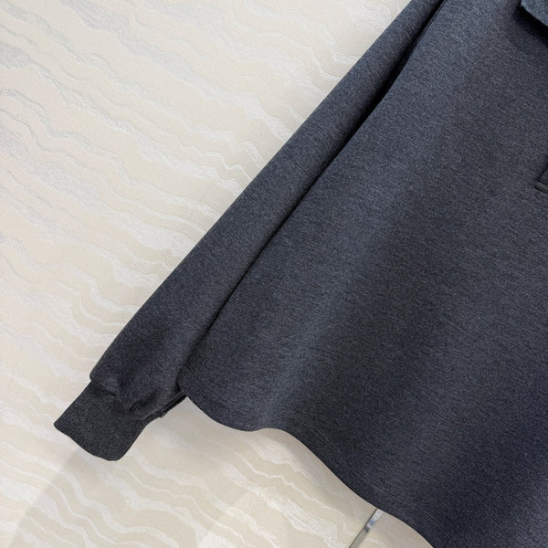 HM 26s Polo Sweatpants Set Dark Grey Wool Silk Blend 429403