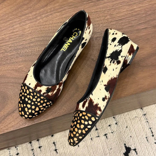 Chanel 2026 Ballet Flat Black White Brown Horsehair Calfskin 686503
