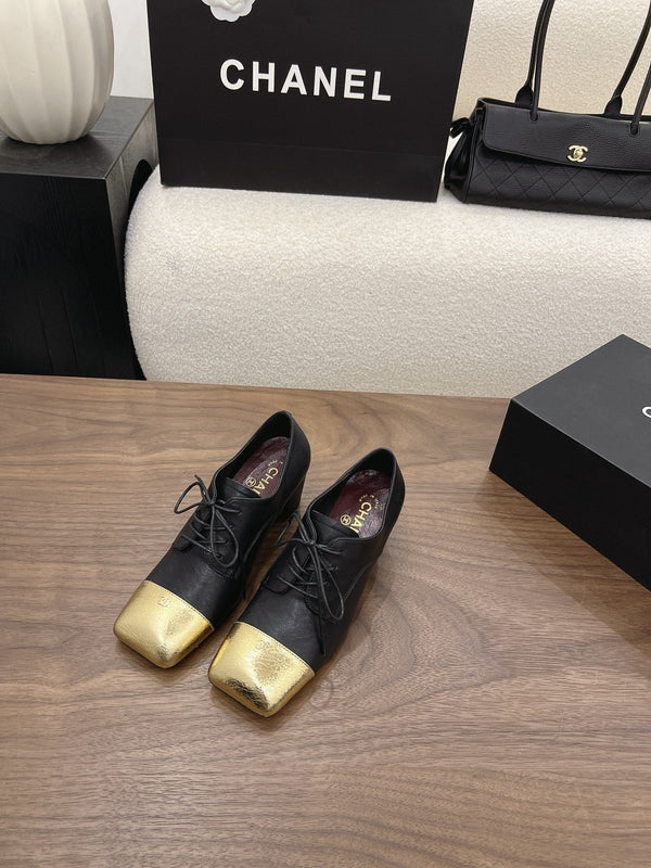 CC 26s Loafer 5cm Black Gold Leather 910478