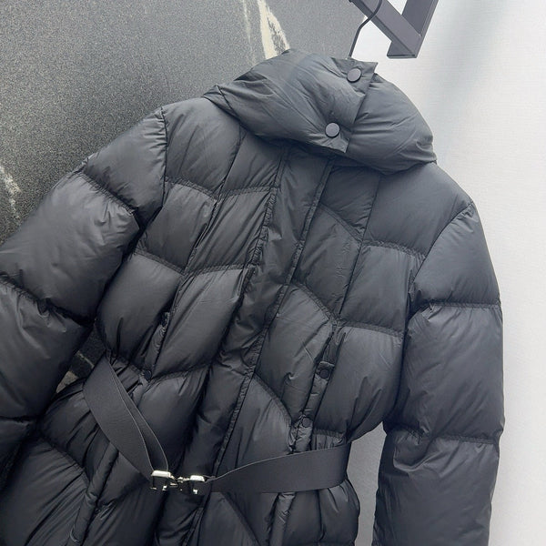 Burberry 25 Hooded Short Down Jacket with Adjustable Waist Black Polyester