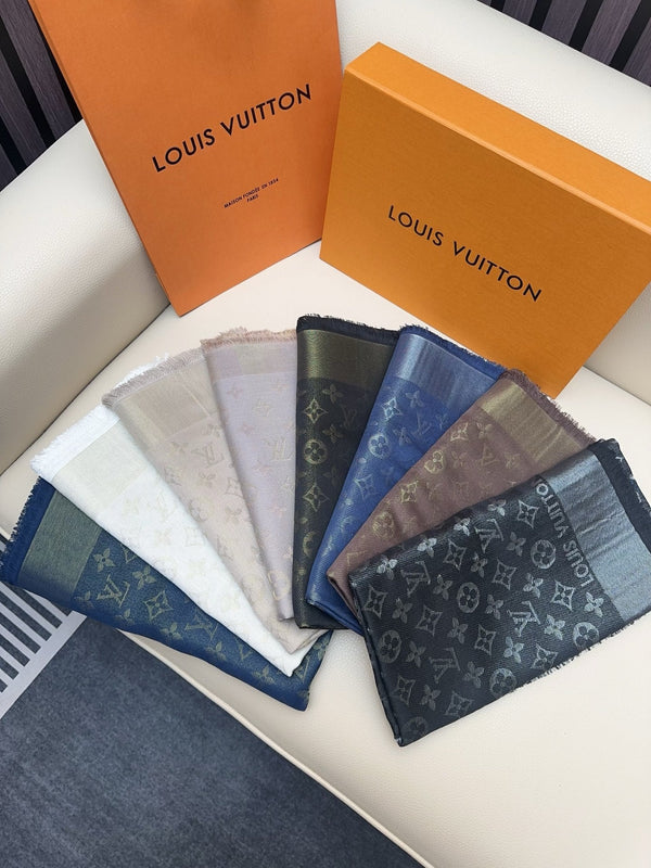 LV 25 Scarf 140CM Brown Silk 293291