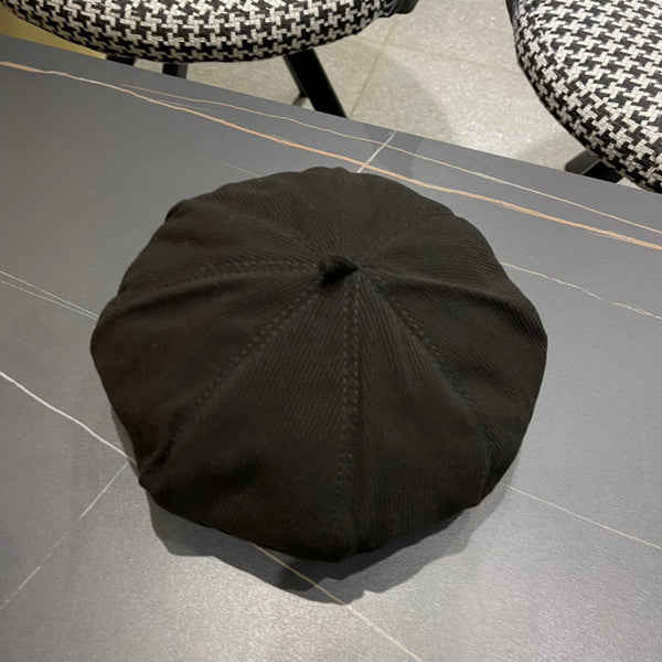 BERET HAT IN BLACK CORDUROY 429844